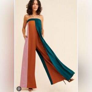 Hutch Colorblock Strapless Jumpsuit